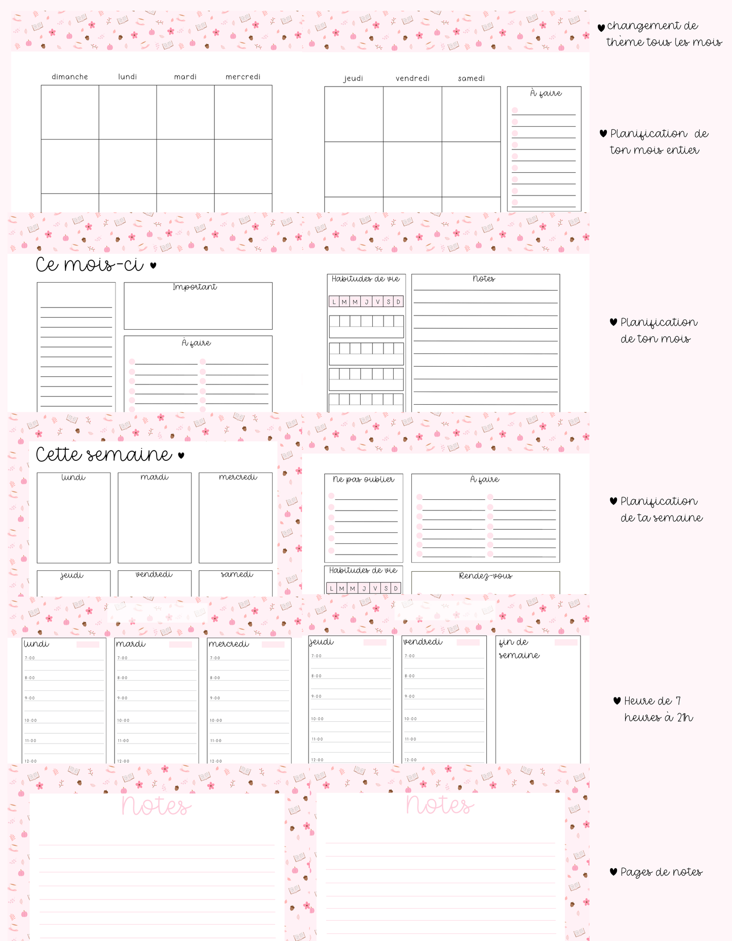 Imparfait — Agenda planificateur | Non-daté | Brindilles de lavande